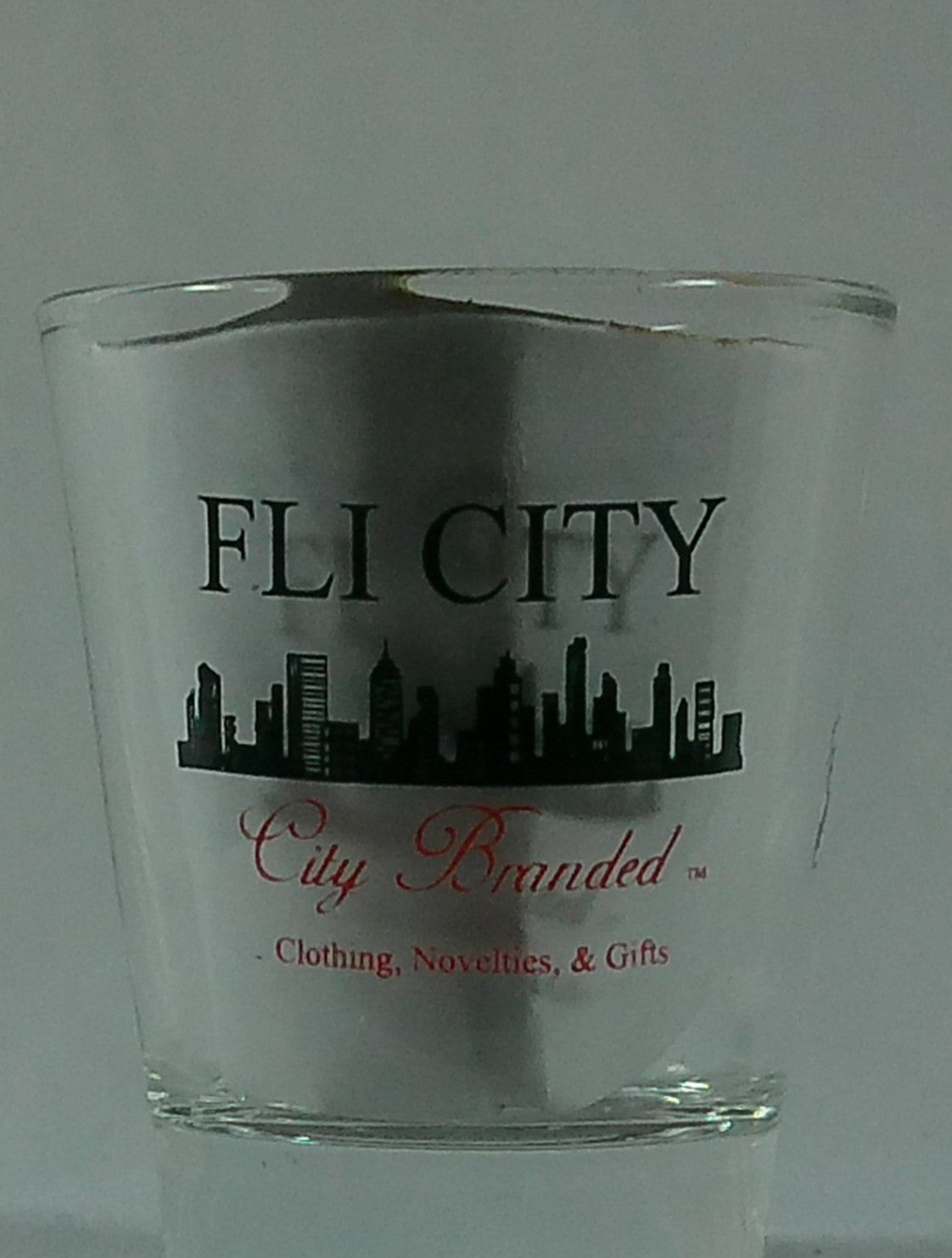 Flint Themed 2oz Shot Glasses: Flint Town 2oz Shot Glass | Fli City Barware & Novelty Gift