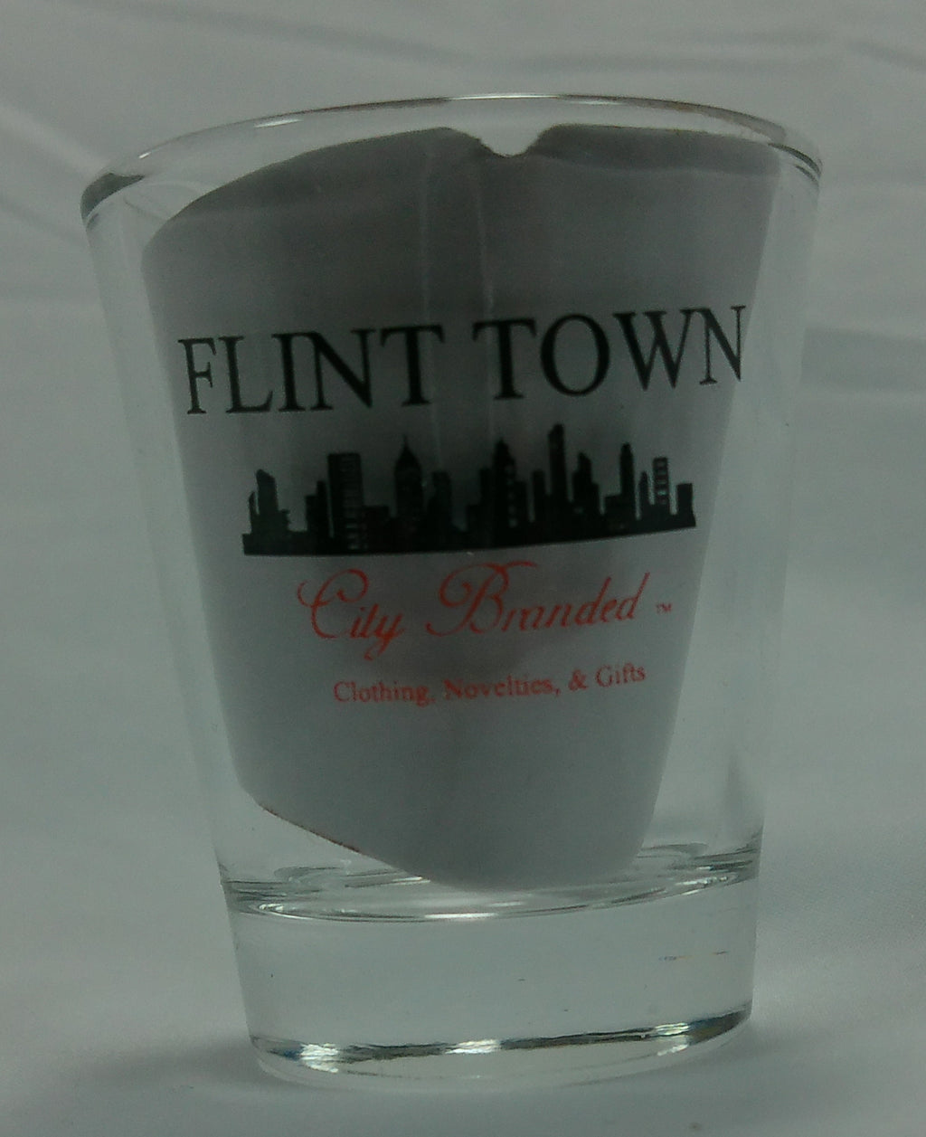 Flint Themed 2oz Shot Glasses: Flint Town 2oz Shot Glass | Fli City Barware & Novelty Gift