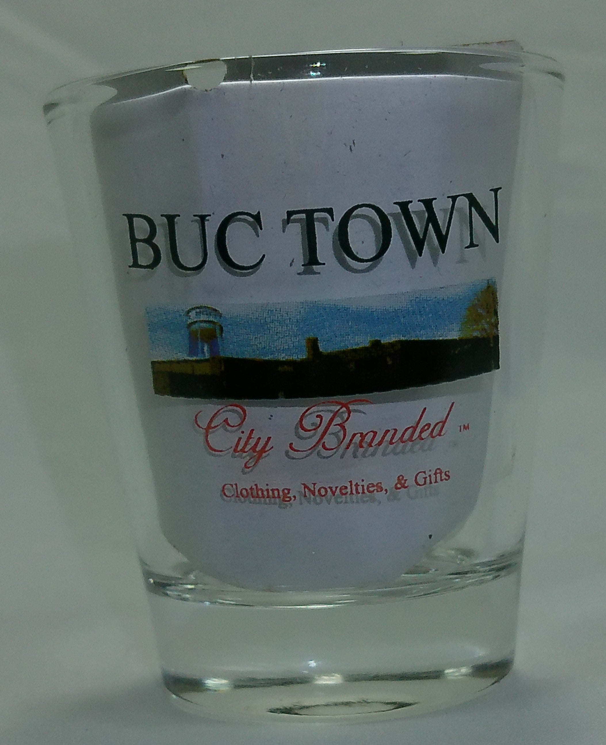 Buc Town 2oz Shot Glass: Beecher, MI Barware Pride Gift